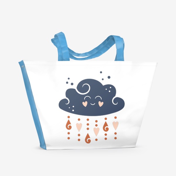 Пляжная сумка «Милое облачко с каплями в стиле бохо»