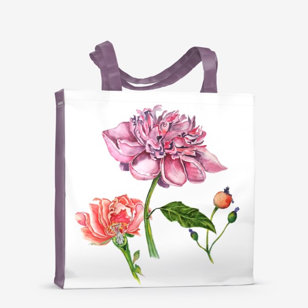 Сумка-шоппер «Пионы цветы»