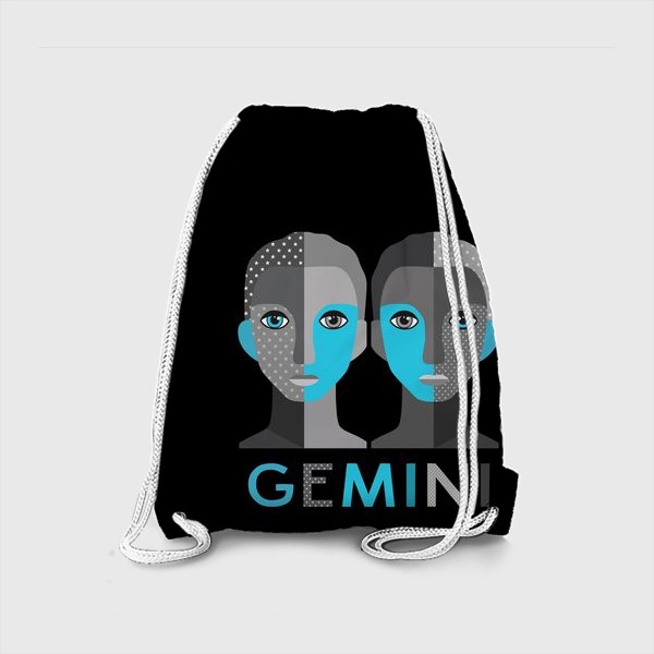 Рюкзак «Знак зодиака Близнецы. Gemini. Черный фон»