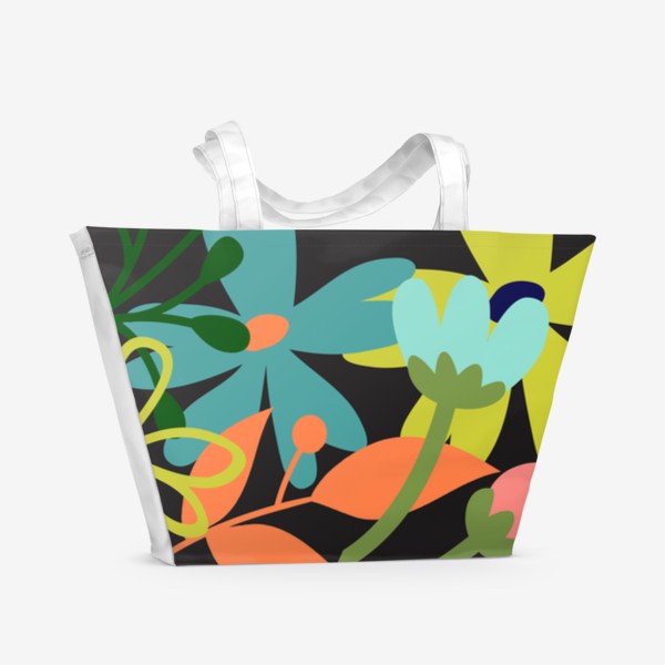 Пляжная сумка &laquo;Абстрактные летние цветы&raquo;