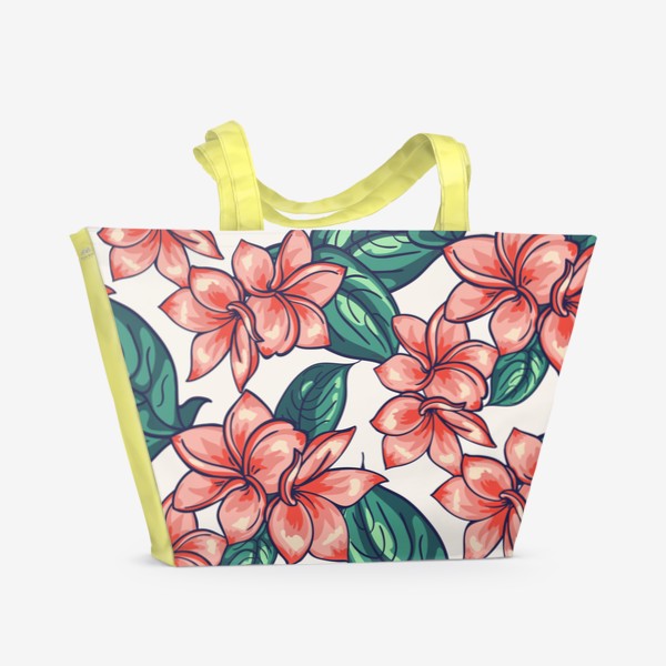 Пляжная сумка «Нежные тропические цветы»