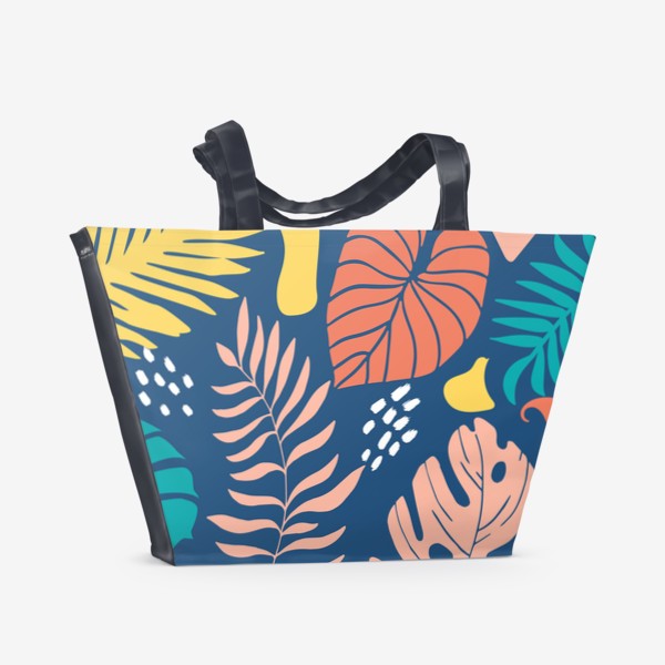 Пляжная сумка «Абстрактные тропические листья»