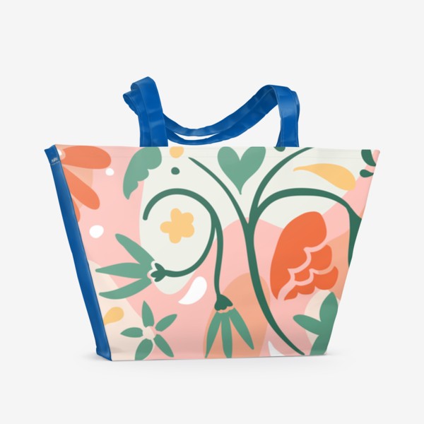 Пляжная сумка &laquo;Разноцветная цветочная абстракция&raquo;