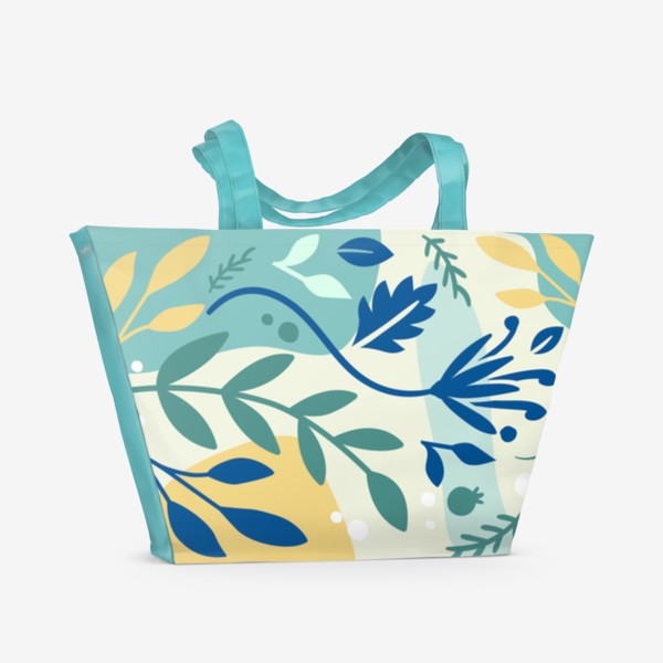 Пляжная сумка &laquo;Абстрактная фантазия из цветов и листьев&raquo;