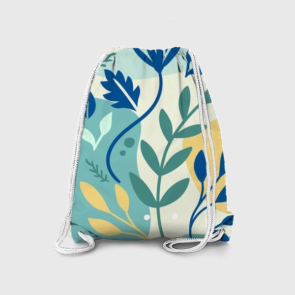 Рюкзак «Абстрактная фантазия из цветов и листьев»