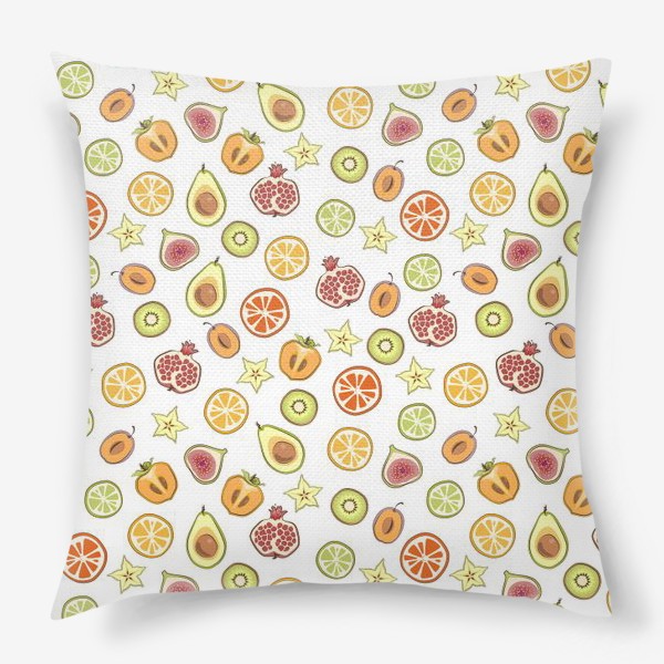 Подушка «Паттерн из фруктов»