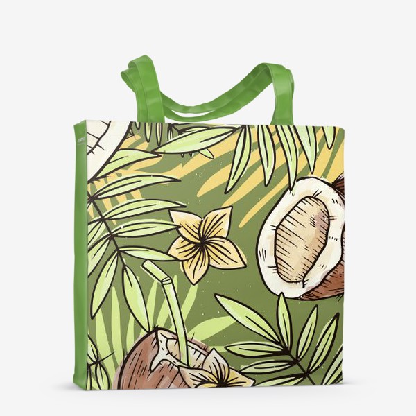 Сумка-шоппер «Кокосы в тропических листьях»