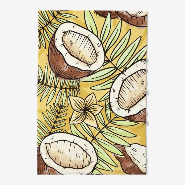 Полотенце «Тропические кокосы и листья»