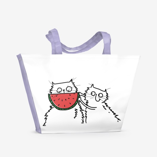 Пляжная сумка &laquo;Коты с арбузом. Улыбнись! Летнее настроение&raquo;