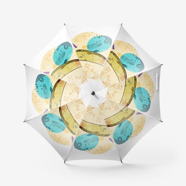 Зонт «Кит на абстрактном летнем фоне»