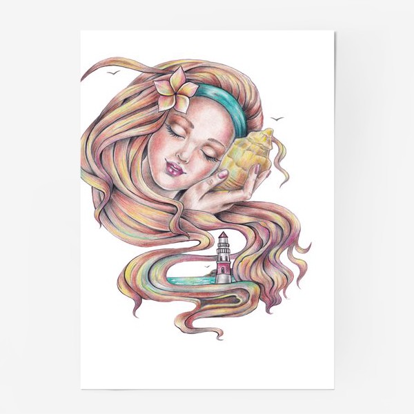 Постер «Девушка с ракушкой»
