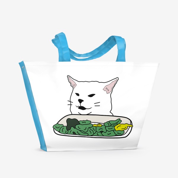 Пляжная сумка «Кот Смадж и овощи»