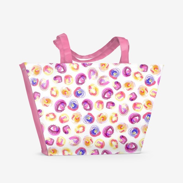 Пляжная сумка «цветные круги, мазки краски»