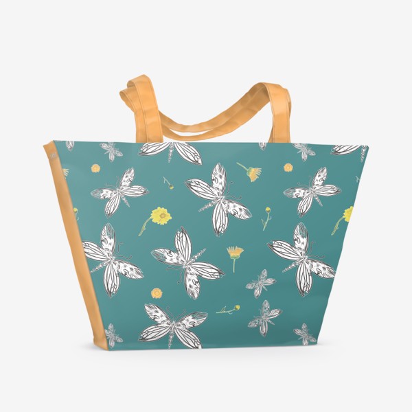 Пляжная сумка «Бабочки и календула»