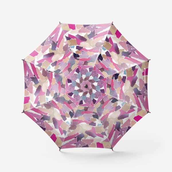 Зонт «Абстракция. Розовый и фиолетовый. Коллаж»