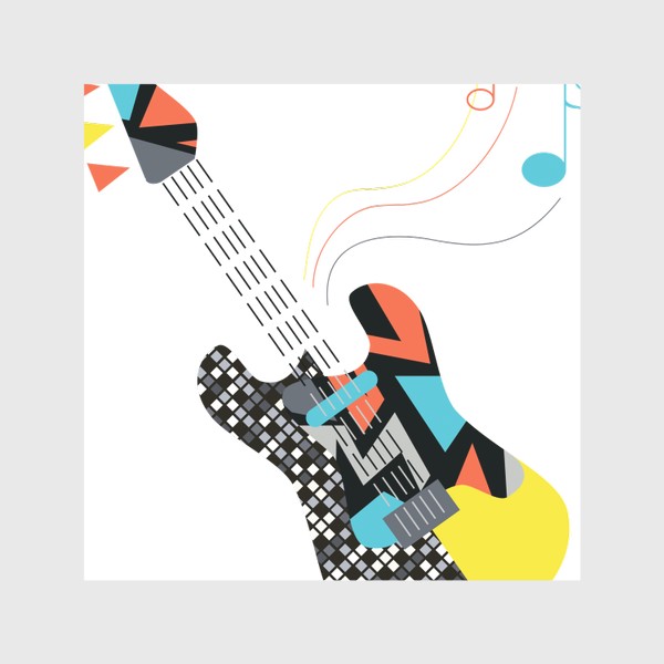 Скатерть «аппликация электрогитара рок музыка иллюстрация»