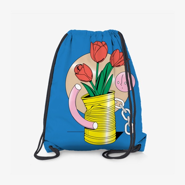 Рюкзак «Абстрактный натюрморт - тюльпаны в жестяной банке»