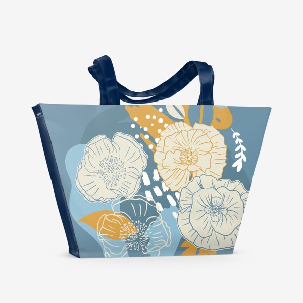 Пляжная сумка «Абстрактный букет весенних цветов»