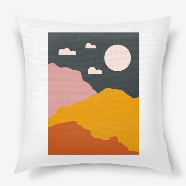 Подушка «Горный пейзаж на закате»