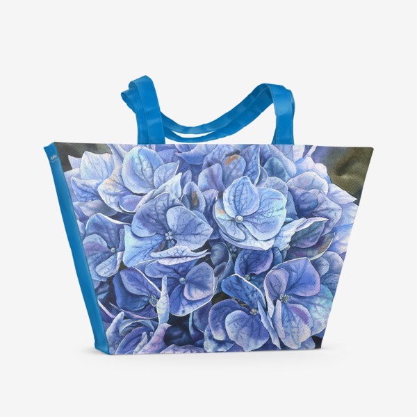 Пляжная сумка «In my garden. Blue hydrangea.»