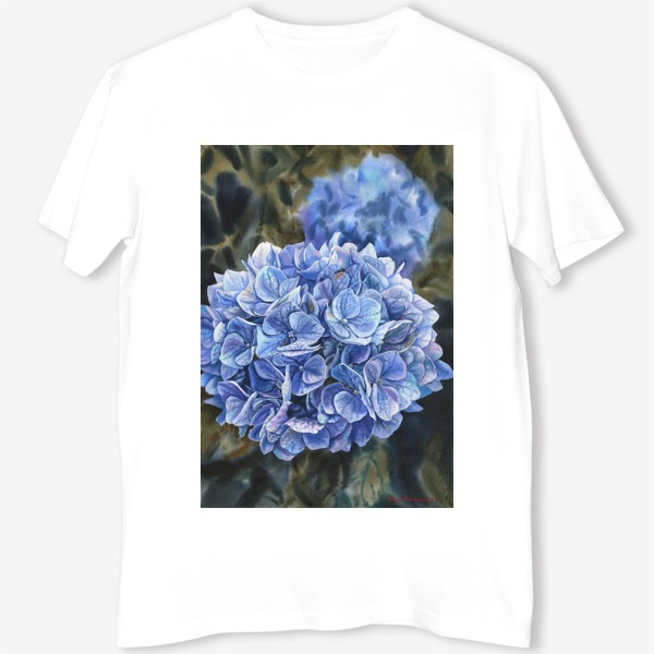 Футболка «In my garden. Blue hydrangea.»