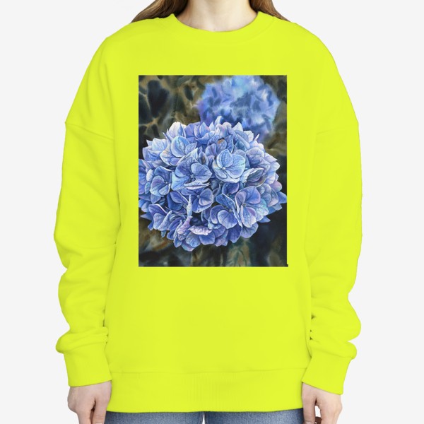 Свитшот «In my garden. Blue hydrangea.»