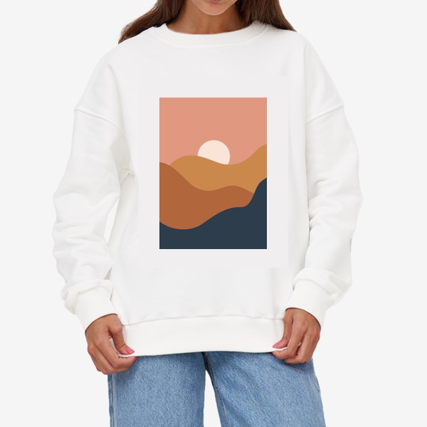 Свитшот «Абстрактный закат в жаркой пустыне »