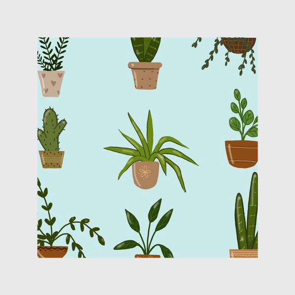 Шторы «Домашние растения паттерн»