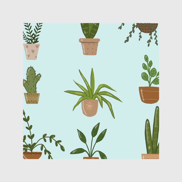 Скатерть «Домашние растения паттерн»