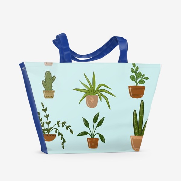 Пляжная сумка «Домашние растения паттерн»