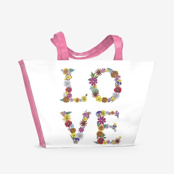 Пляжная сумка «Надпись Любовь. Love»