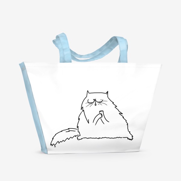Пляжная сумка «Котик белый. Удивлен и очень хорош »