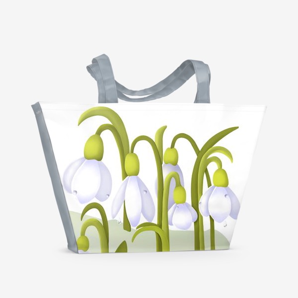 Пляжная сумка «Цветы. Подснежники. Весна. 8 марта.»