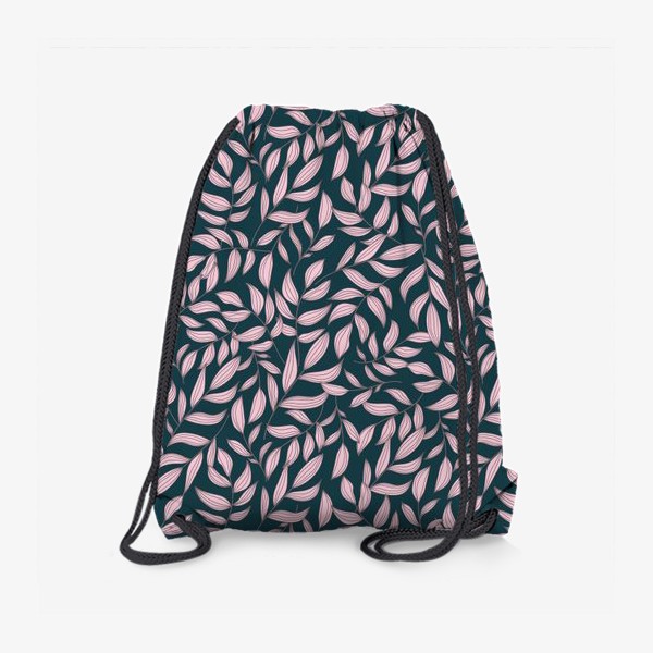Рюкзак «Цветочный паттерн с темным изумрудным фоном»