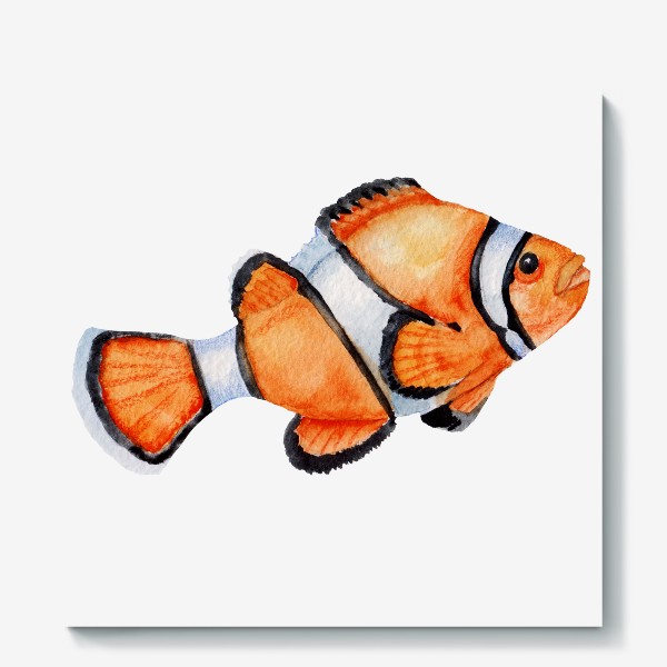 Холст «Рыба оранжевая Акварель»