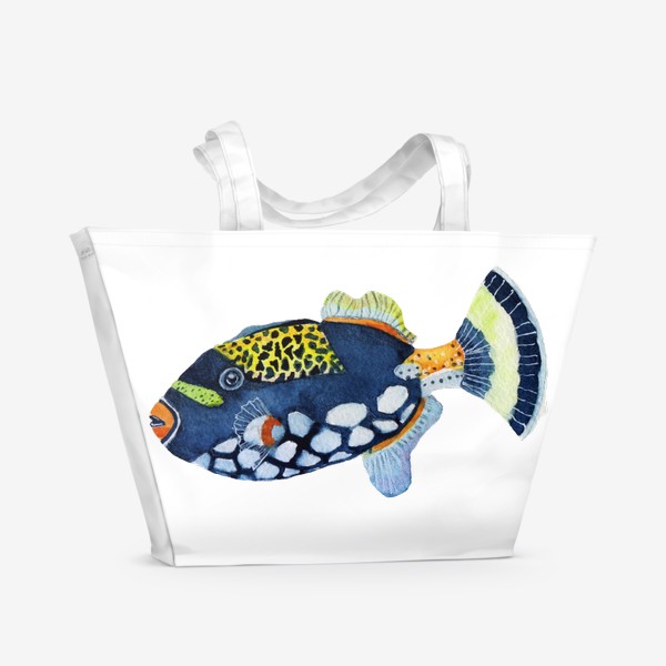 Пляжная сумка «Рыбка индиго.»