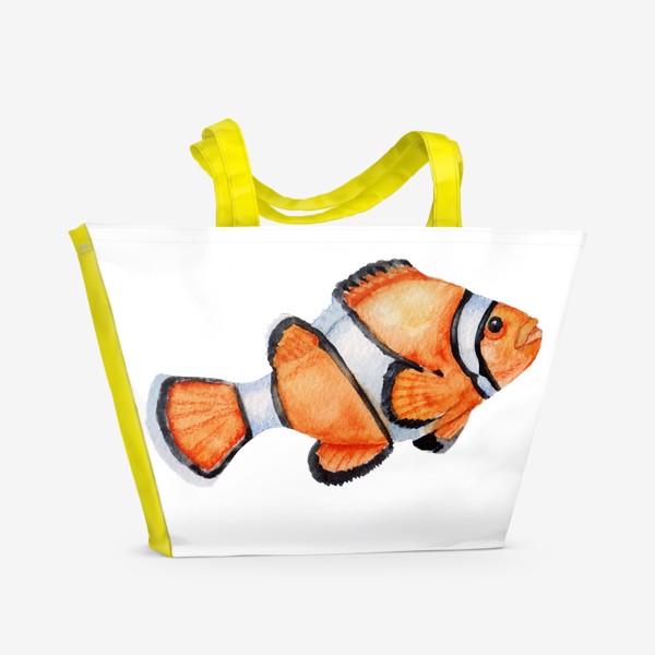 Пляжная сумка «Рыба оранжевая Акварель»