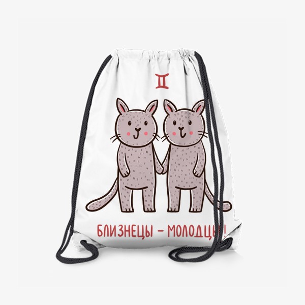 Рюкзак «Милые котики. Близнецы - молодцы. Подарок близнецам»