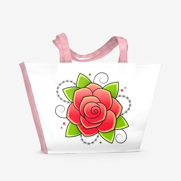 Пляжная сумка «Красная роза»