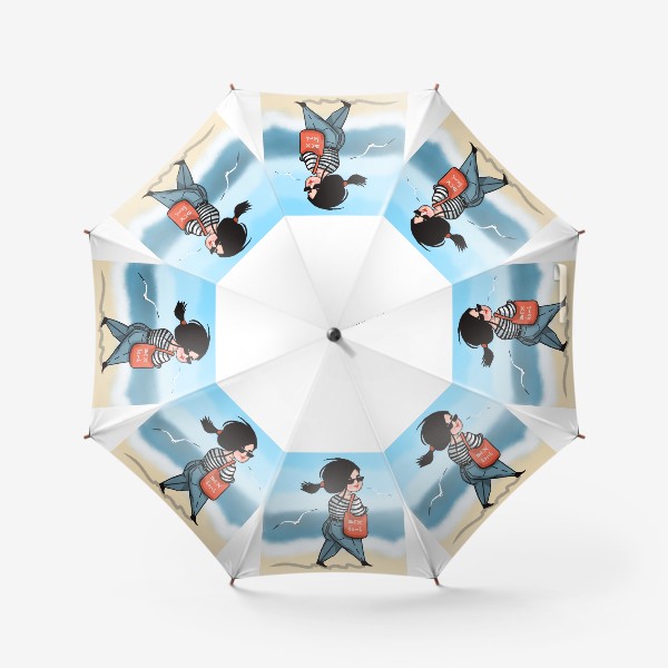 Зонт «Брюнетка на море»