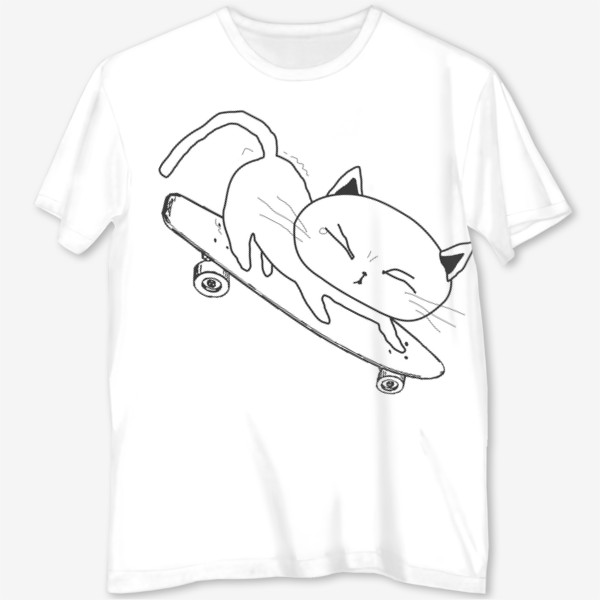 Футболка с полной запечаткой «Skateboard Cat»