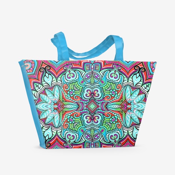 Пляжная сумка «Цветнк Жизни яркий»
