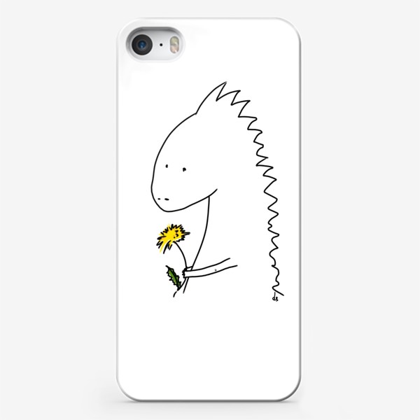 Чехол iPhone «Динозаврик с одуванчиком. Летнее настроение»