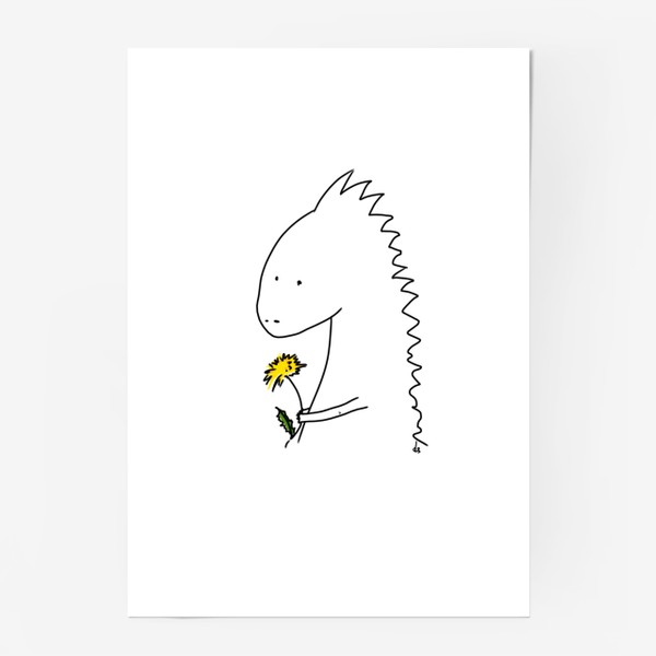 Постер «Динозаврик с одуванчиком. Летнее настроение»