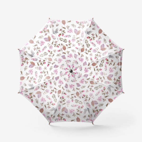 Зонт «Нежные розовые бутоны на белом фоне»