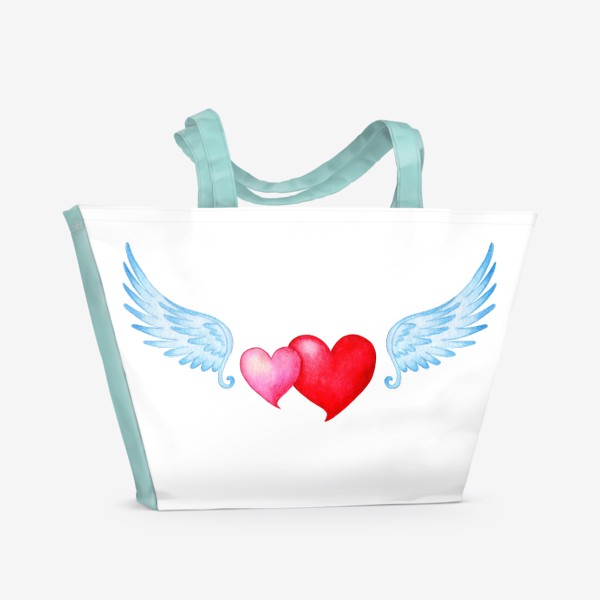 Пляжная сумка «Сердца с крыльями»