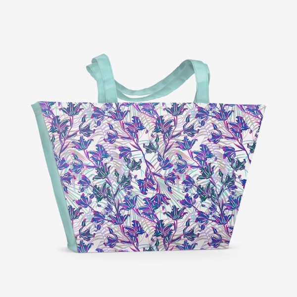 Пляжная сумка «Неоновые орхидеи»