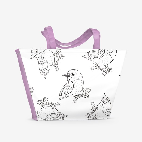 Пляжная сумка «узор птичка»