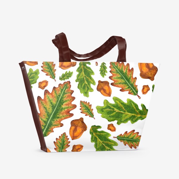 Пляжная сумка &laquo;Паттерн листья дуба&raquo;