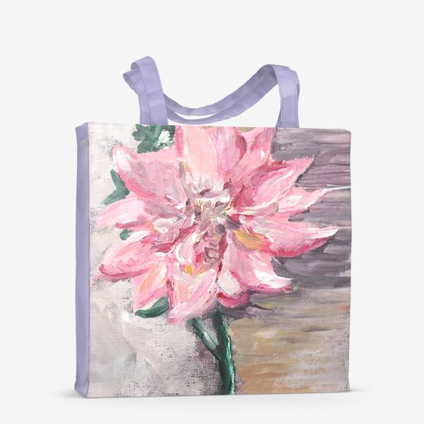 Сумка-шоппер «Розовый цветок на холсте»